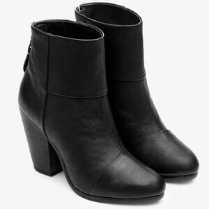 Rag & Bone The Classic Newbury Boot Black Leather Women's Size 39 (US 9) GUC